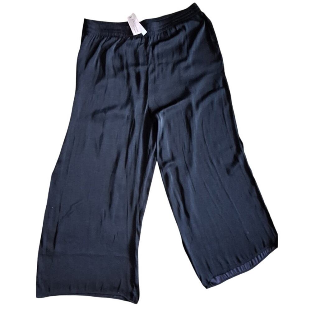 Philosophy Wide Leg Elastic Waist Pull on Dressy Pants Black Size 3XL $68
